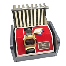 New Old Stock BULOVA LED Accutron Computron Gold Toned 38mm Watch