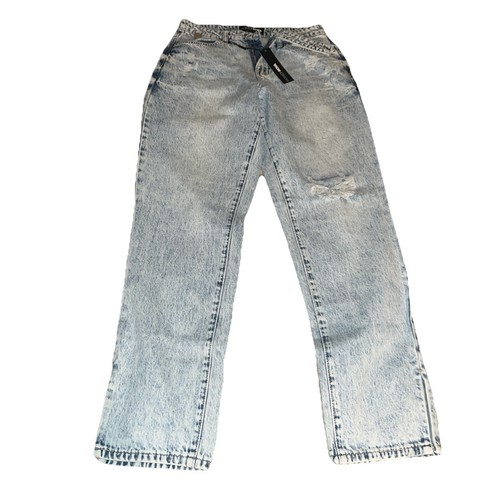 Fashion Nova Crossed Out Straight Leg Jeans - Picture 1 of 9