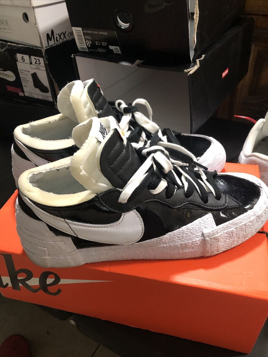 Size 8.5 - Nike Blazer Low x Sacai Shiny Black Bin36 Size 8.5 - Nike Blazer Low x Sacai Shiny Black Bin36
