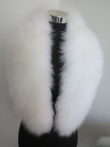 100% Real fox fur collar/ neck wrap/scarf /women jacket collar white  collar  - Picture 1 of 12