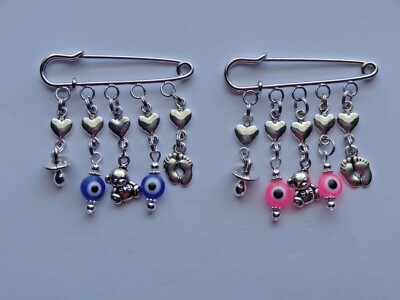 NEW BORN EVIL EYE PROTECTION BABY FEET BEAR PACIFIER CRIB STROLLER PIN BLESSING