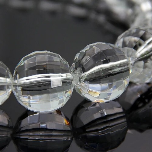 Statement Damen ** Acryl Collier Kette Kugelkette facettiert transparent 50-60cm - Picture 4 of 8