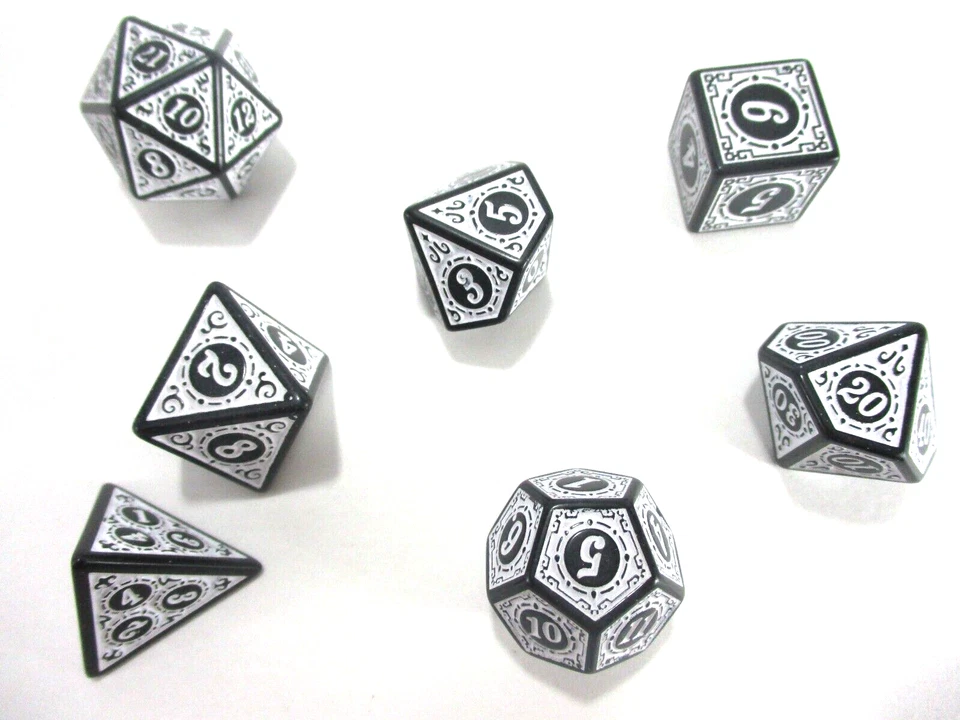 7x POLYHEDRAL GAME DICE White RPG Roleplaying NEW!! - Image 2 of 4