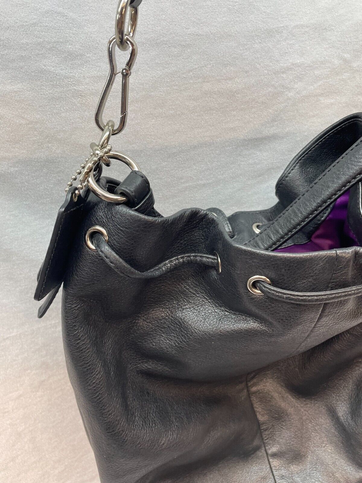 Authentic Coach Madison Real Leather Drawstring b… - image 11