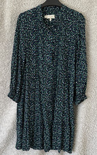 Hobbs Spring Summer Blue Green Mix Occasion Work Dress Lightweight Viscose UK6