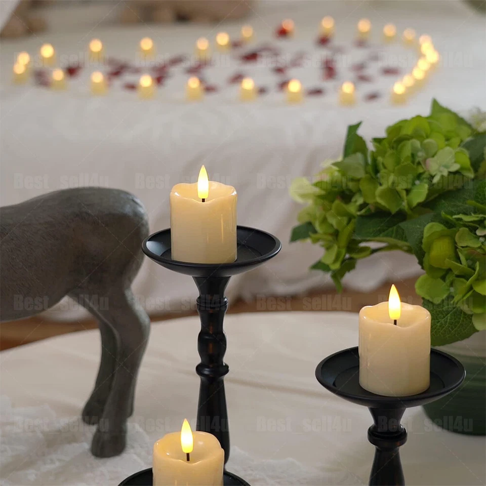 6 Stück Flammenlose Flackernde LED Teelichter Kerzen mit Timer Fernbedienung DE - Bild 4 von 4