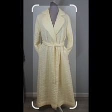 Vintage Barbizon quilted ivory long robe jacket women's size medium