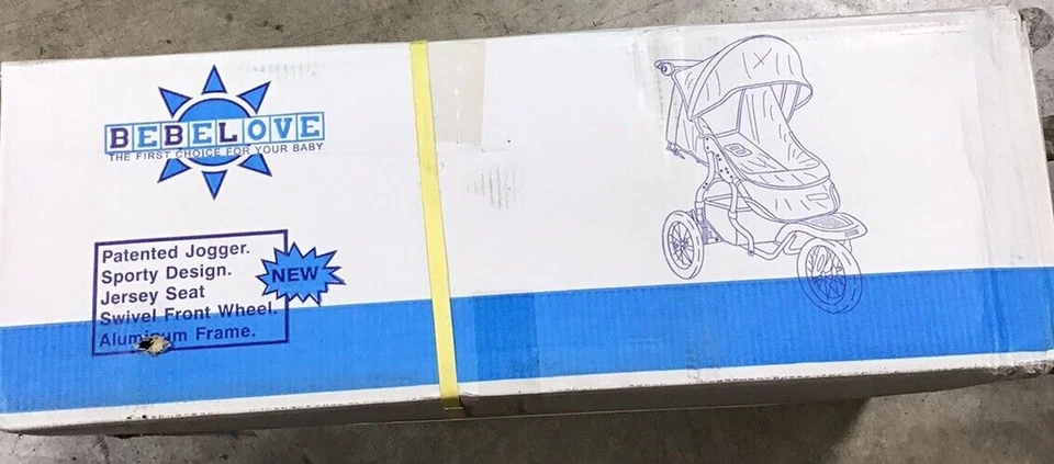 Bebelove Deluxe Single Jogging Stroller with Front Swivel Wheel Blue - Image 4 of 4