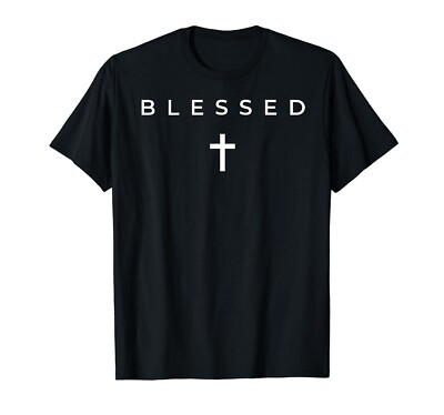 Blessed Cross Subtle Christian Minimalist Religious Faith T-Shirt Tee M-3XL 