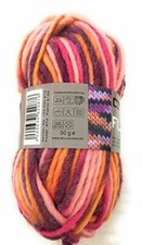 50g Filzwolle BellaLana 100% Schurwolle rosa/orange/lila/pink meliert