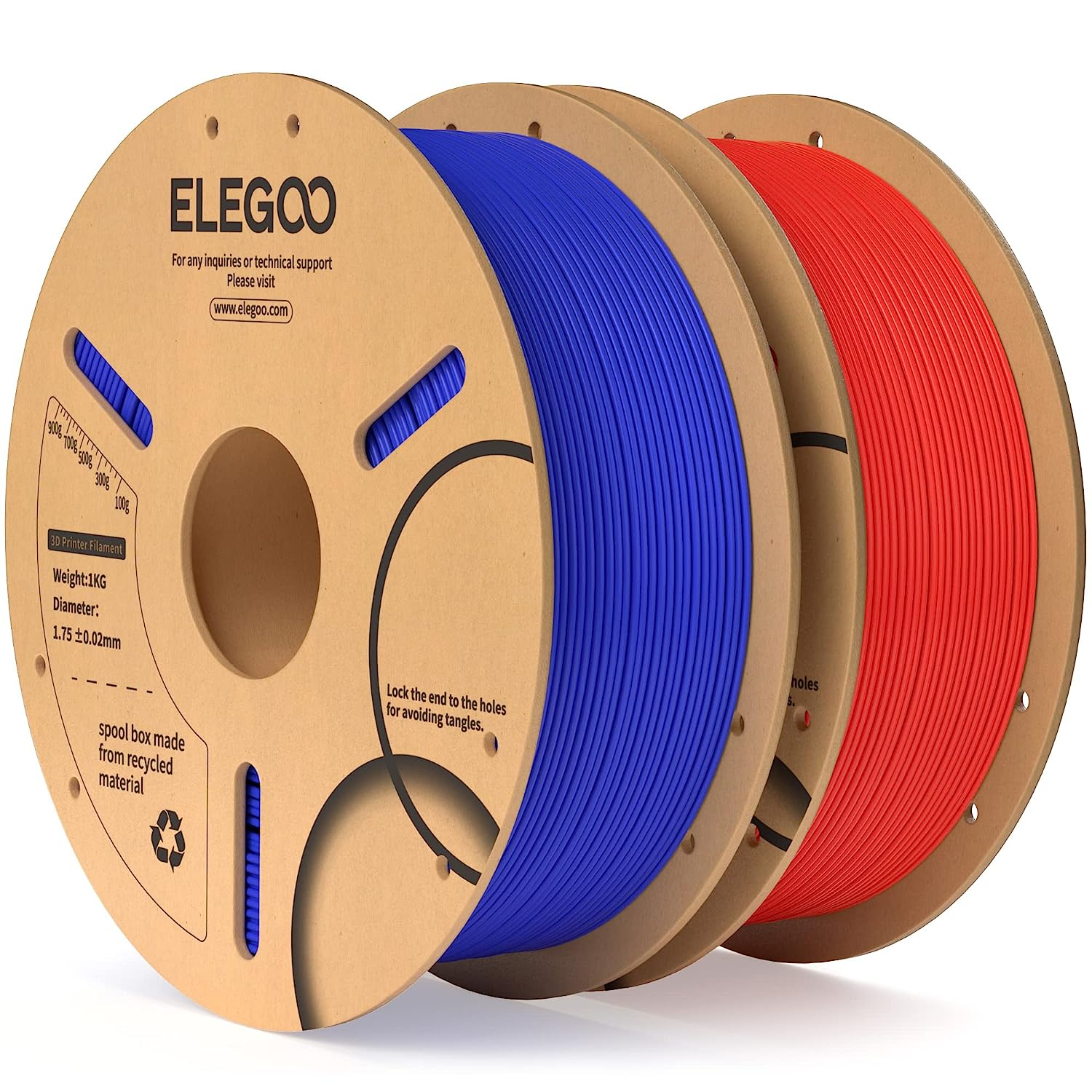 PLA Filament 1.75Mm Blue & Red 2KG, 3D Printer Filament Dimensional Accuracy