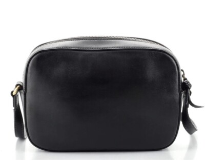 Gucci Bee Web Black Leather Camera Disco Crossbody Shoulder Bag