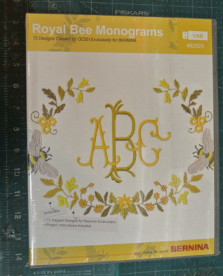 Royal Bee Monograms 72 Designs 82020 Created By OESD Exclusively for BERNINA