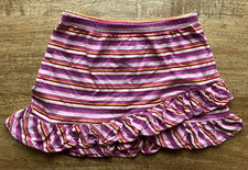 Hanna Andersson Skirt Size 100 4 EUC Pink Purple Stripe Ruffles Adorable 
