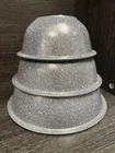 PYREX Granite Gray Nesting Mixing Bowls Set of  3 Clear Bottom 1L 1.5L 2.5L