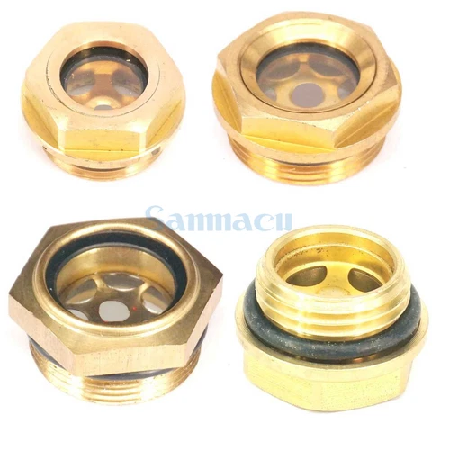 M10-M60 1/4" -2" BSP Male Brass Oil Level Sight Glass Window Hex Head 5 Bar