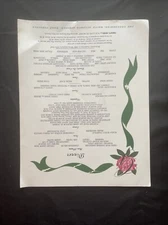 1963 Restaurant Menu The Greenbriar White Sulpher Springs West Virginia - Dinner