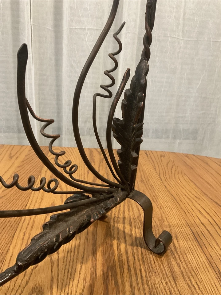 Candelabro de hierro forjado marrón de colección soporte de exhibición 4 luces ART DECO Foto 4 de 4