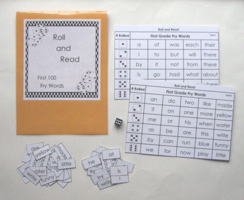 Teacher Made Literacy Center Phonics Game First 100 Fry Words Roll & Read - Picture 1 of 2