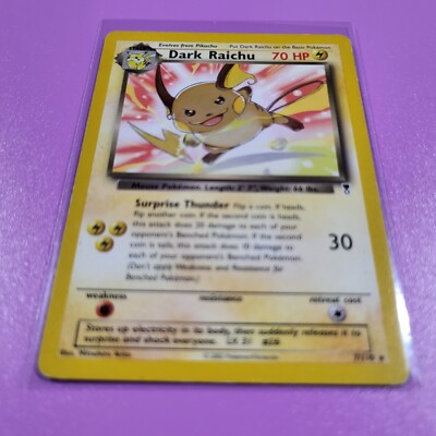 Dark Raichu Non Holo Rare 7/110 Legendary Collection Pokemon Card