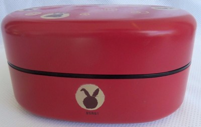 Japanese Traditional Hakoya Usagi Bento Lunch Box 2 Tiers Red New