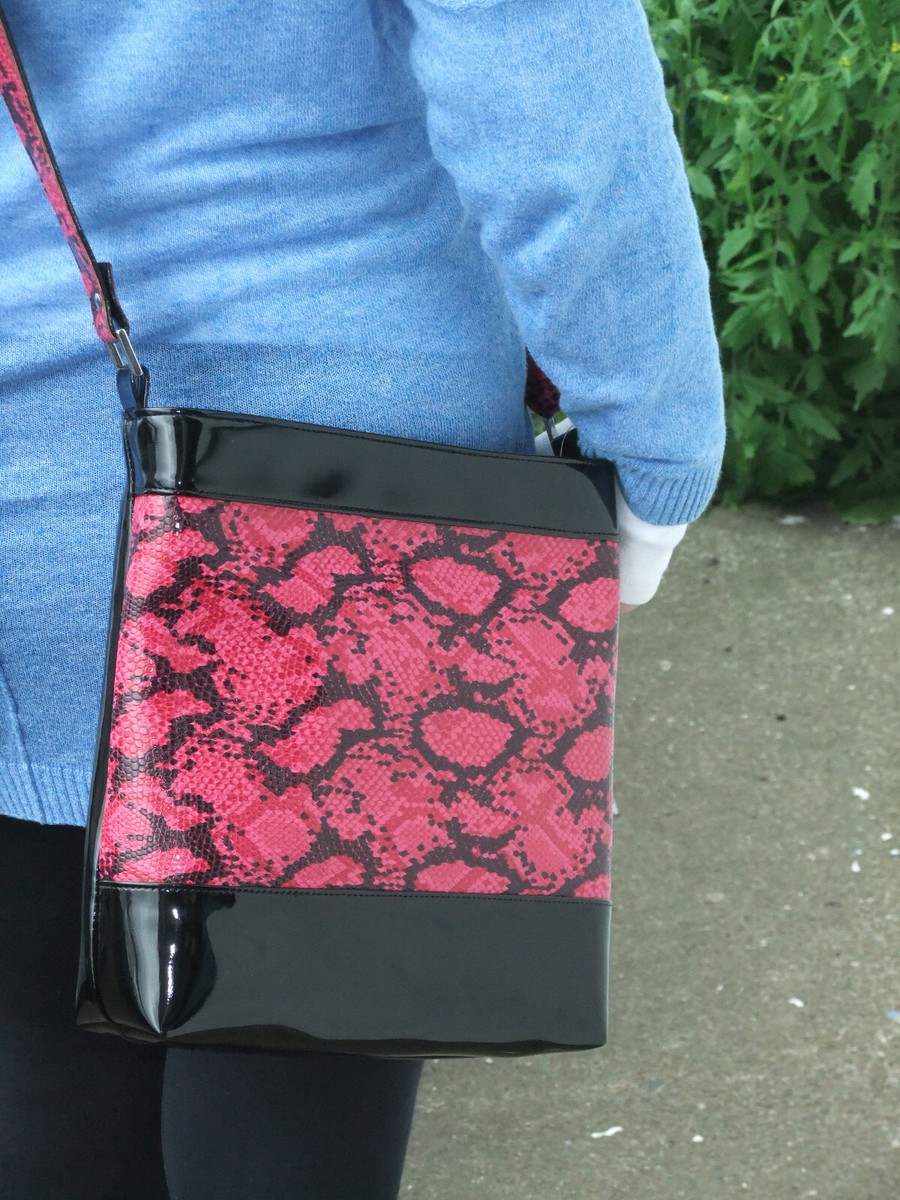 LONI Women's Faux Snakeskin Crossbody Bag - Adjustable Strap, Medium Size (9x10x2 In) - View #11