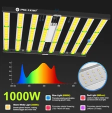 2025 PHLIZON 1000W LED Grow Light Full Spectrum UV/IR Indoor Plants Hydroponics