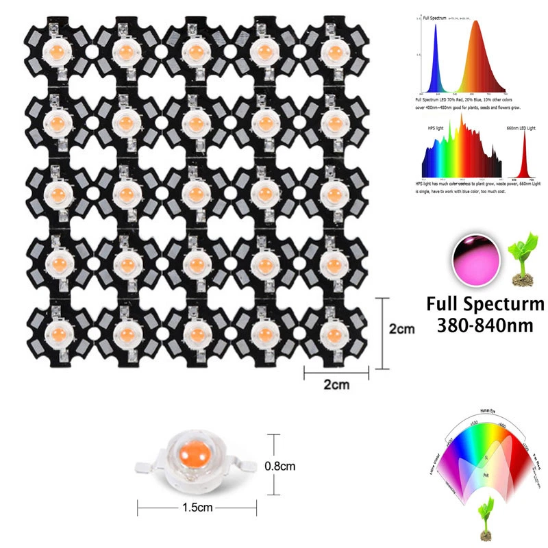 1W 3W 5W full spectrum led grow light chip 380-840nm,best led grow chip 10-1000 - Image 2 of 4