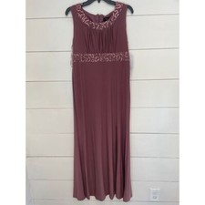 Womens R M Richards Dark Rose Sequin Formal Gown Sz 12 2pc Set