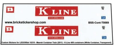 Custom Sticker - Container K-LINE 40ft (white container)
