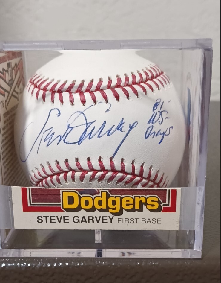 Steve Garvey Autographed Signed Los Angeles Dodgers '1981 W.S. Champs" OML Baseball-Beckett 