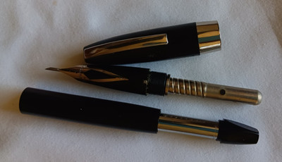 Sheaffer Snorkel Black Fountain Pen PdAg Nib Vintage 60s Rare