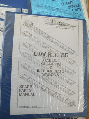 PLASSER & THEURER LWRT STABLING CLAMPING & INTERMEDIATE WAGON SPARE PARTS MANUAL