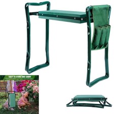 Heavy Duty Garden Kneeler Seat Foldable Kneeling Stool with Handles & Tools Bag