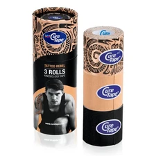 CureTape Cylinder Pack Kinesiology Tape: 2 in. x 2.7 yds. (Tattoo Rebel) *3-pack