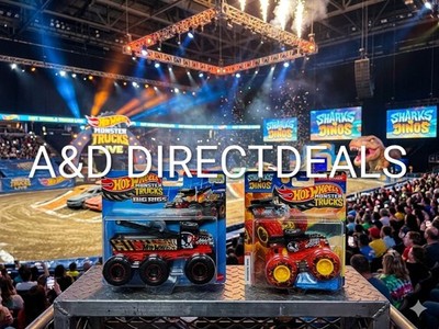 HOT WHEELS MONSTER TRUCKS SET BIG RIGS BONE SHAKER & TEAM DINO BONE SHAKER NEW