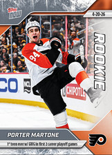 2025 Topps Now Porter Martone #153 Philadelphia Flyers Rookie RC Hockey Card