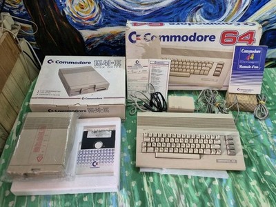 Commodore 64 Boxed Sealed Intact + Drive Floppy 1541 II BOX C64 Lot C64Disk