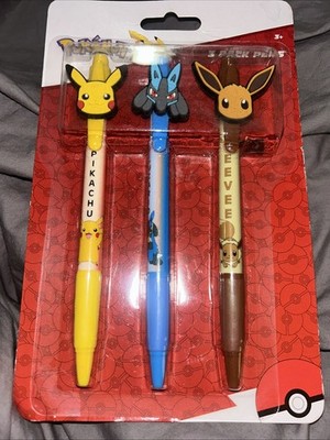 Pokemon Gen 1 Favorites 3-Pack Pen Set Multi-Color New Sealed Collectible!