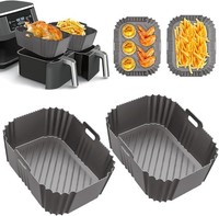 Dual Zone HeißLuftfritteuse Silikonform, 2 StüCk Airfryer ZubehöR Rechteckig Ai