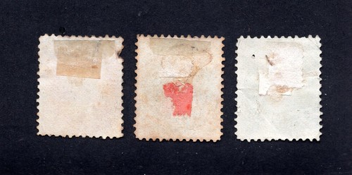 Chile 1867-68 set of stamps Mi#10-12 used/feather cancel. CV=15.2$ - Picture 2 of 2