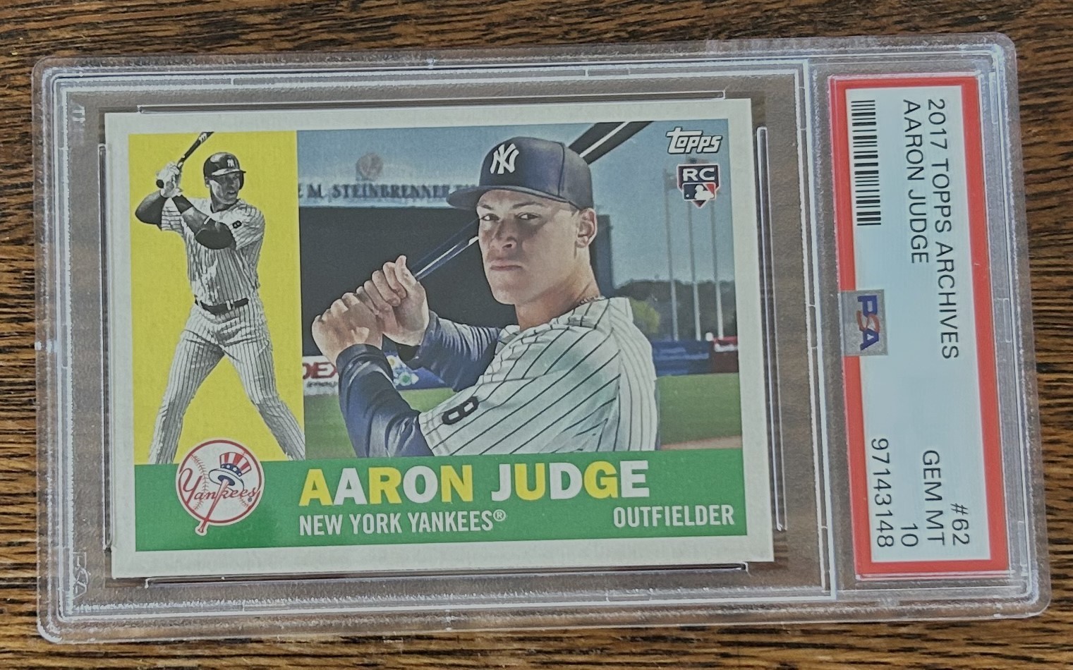 2017 Topps Archives Aaron Judge Rookie #62 PSA 10 Gem Mint New York Yankees