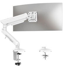 Single Monitor Desk Mount 13-32 Inch Gas Spring Arm Stand Clamp VESA White