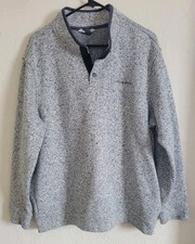Eddie Bauer Mens 2XL 1/4 Snap Pullover Sweater Radiator Fleece Mock Neck Grey