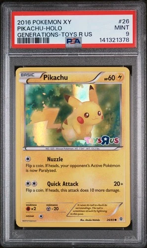 Pikachu Holo 26/83 PSA 9  TOYS R US Generations Pokemon Card Game