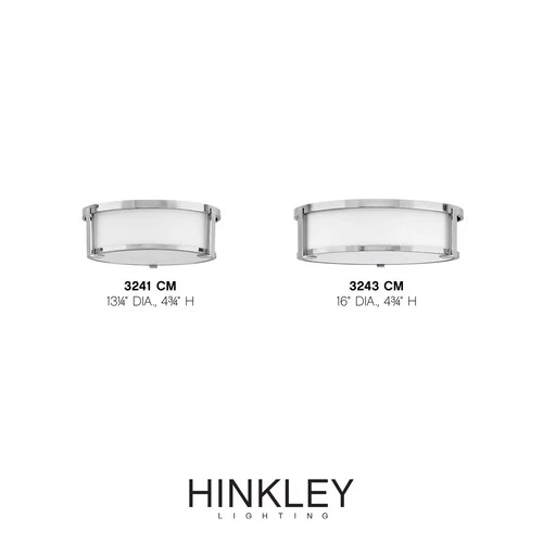 Hinkley Lighting 3241 Lowell 2 Light 13"W Flush Mount Drum - Black - Picture 2 of 12