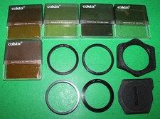 sistema filtrante fotocamera Cokin con 5 filtri e 4 anelli adattatori di vari diametri