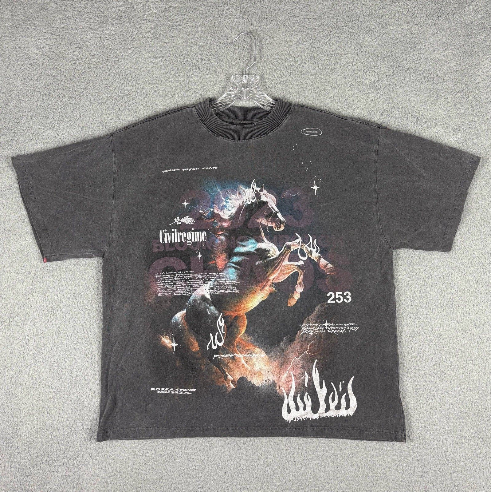 Civil Regime T-shirt Men's Medium Gray Free To Dream 199X Distressed Street Wear