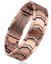 Feraco Men's 3X Strength Copper Magnetic Bracelet - 99.99 Pure Copper 3800 Gaus