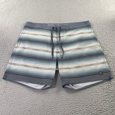 Roark The Chiller Boardshorts Mens 36 Blue Striped Drawstrings Swimming Fishing